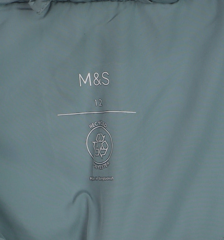 Marks and Spencer Women Blue Long Puffer Coat Size 12