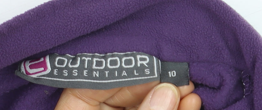 Outdoor Essentials Women's Purple Fleece 1/2 Zip Pullover Size 10