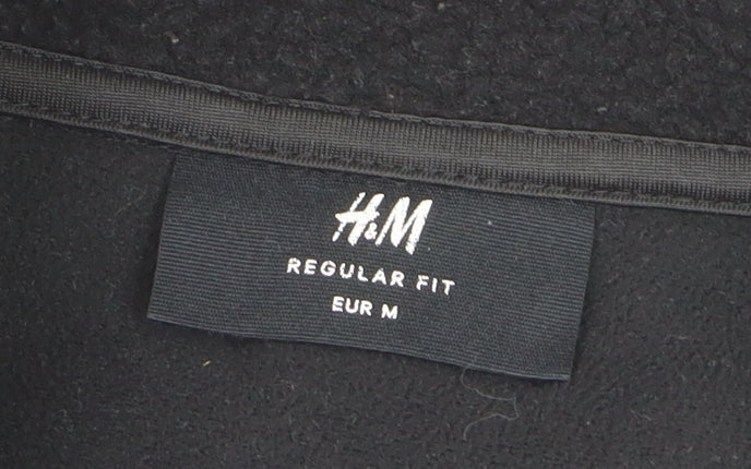 H&M Womens Black Full Zip Fleece Sweatshirt Regular Fit Size 12