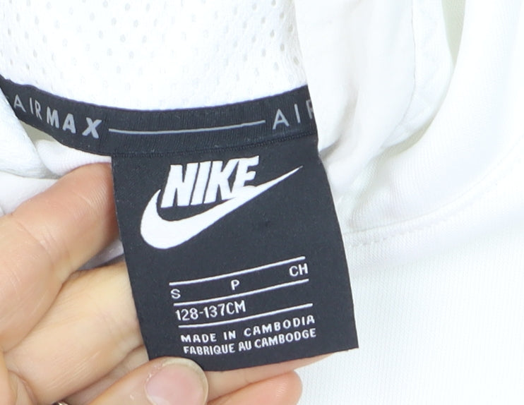 Nike Air Max Boys White Pullover Hoodie Small 128-137cm Polyester
