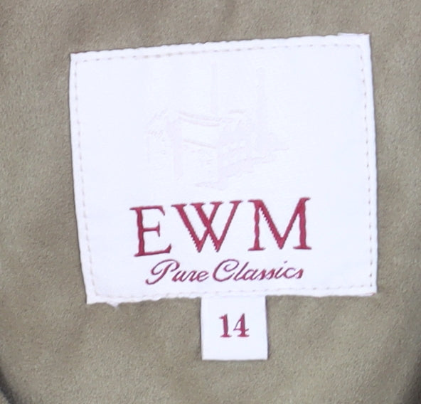 EWM Women’s Beige Full Zip Mid-Length Jacket Size 14
