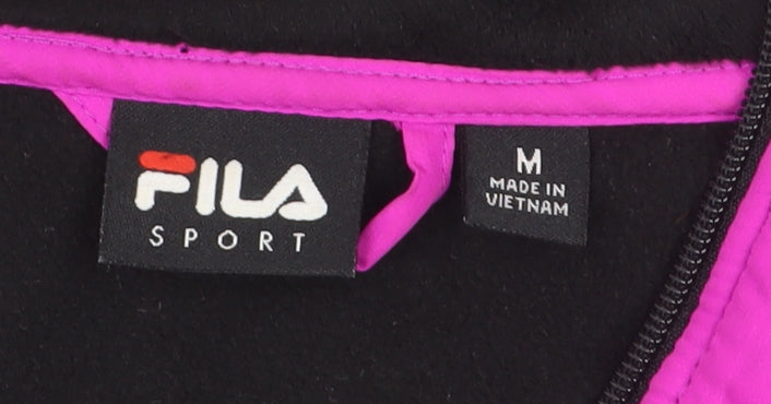 Fila Sport Women's Black Pink Full Zip Fleece Sweatshirt M
