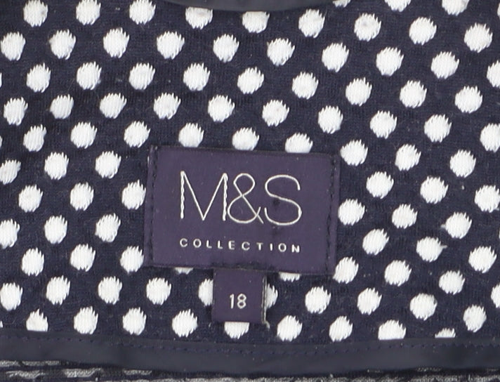 Marks & Spencer Womens Blue Polka Dot Blazer Size 18 Regular Fit