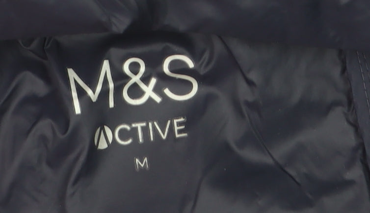 Marks and Spencer Men's Blue Puffer Jacket M Lightweight Full Zip