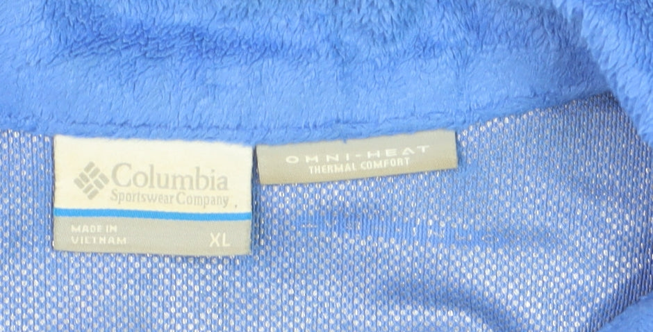 Columbia Women Blue Fleece Full Zip Hoodie XL Thermal Omni-Heat