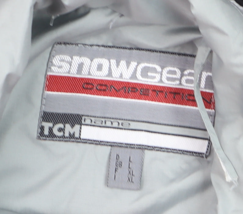 Snowgear Men’s Grey Ski Jacket L Hooded Waterproof Windproof Outdoor Coat