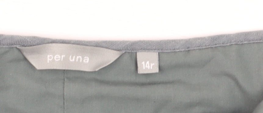 Marks & Spencer Women Green Lace Panel A-Line Skirt Size 14