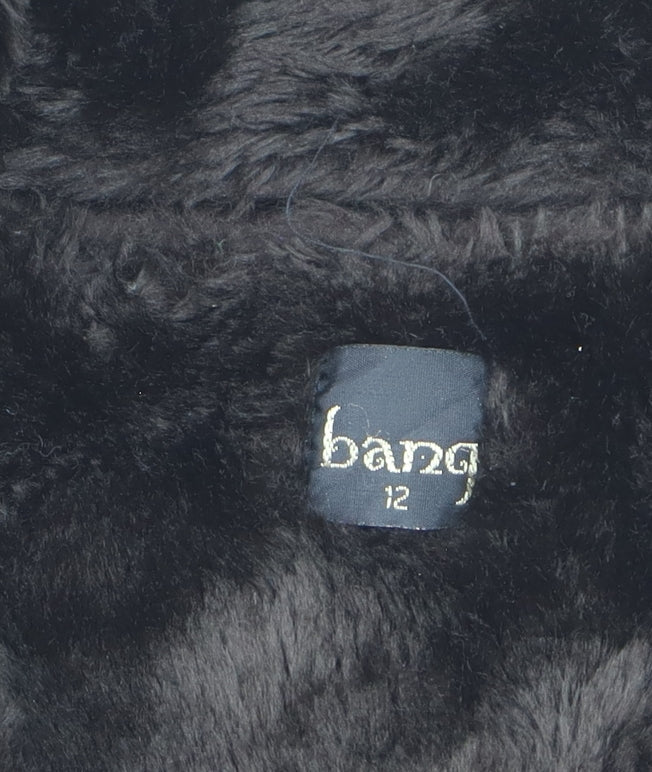 Bang Women's Brown Animal Print Faux Fur Long Coat Size 12