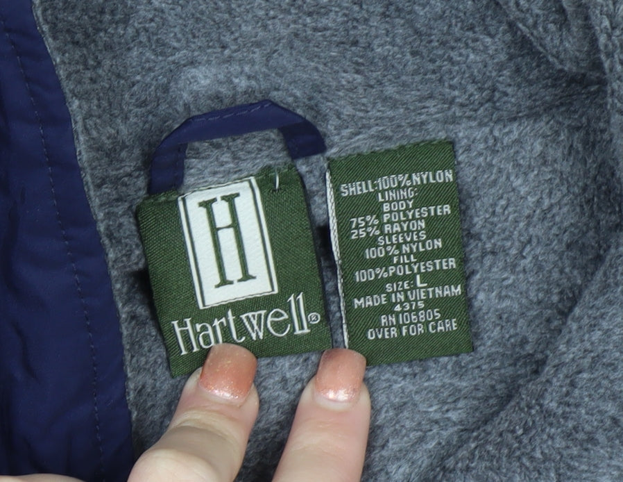 Hartwell Men's Blue L Parka Jacket Nylon Lined Winter Coat
