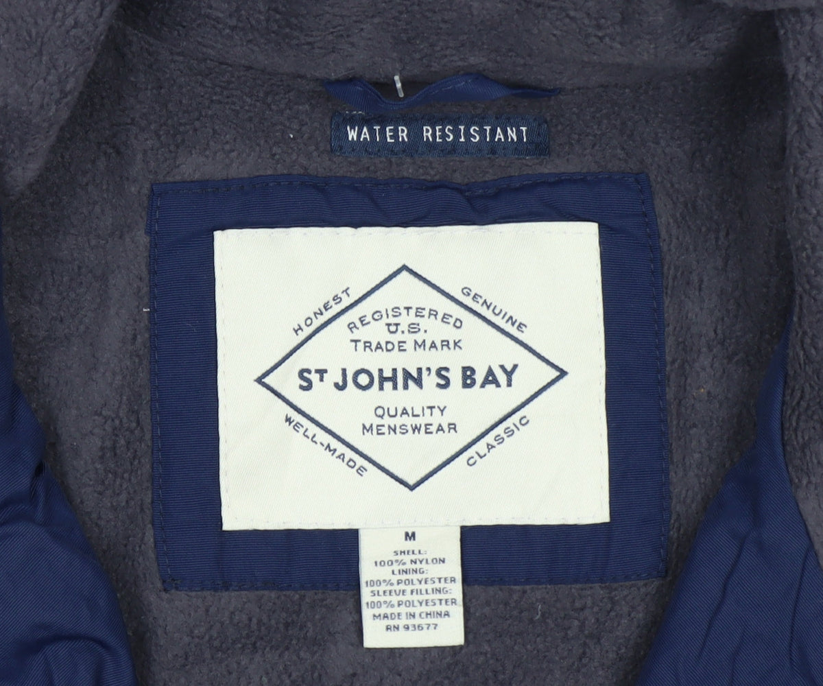 St John’s Bay Men’s Blue Water Resistant Nylon Jacket Size M
