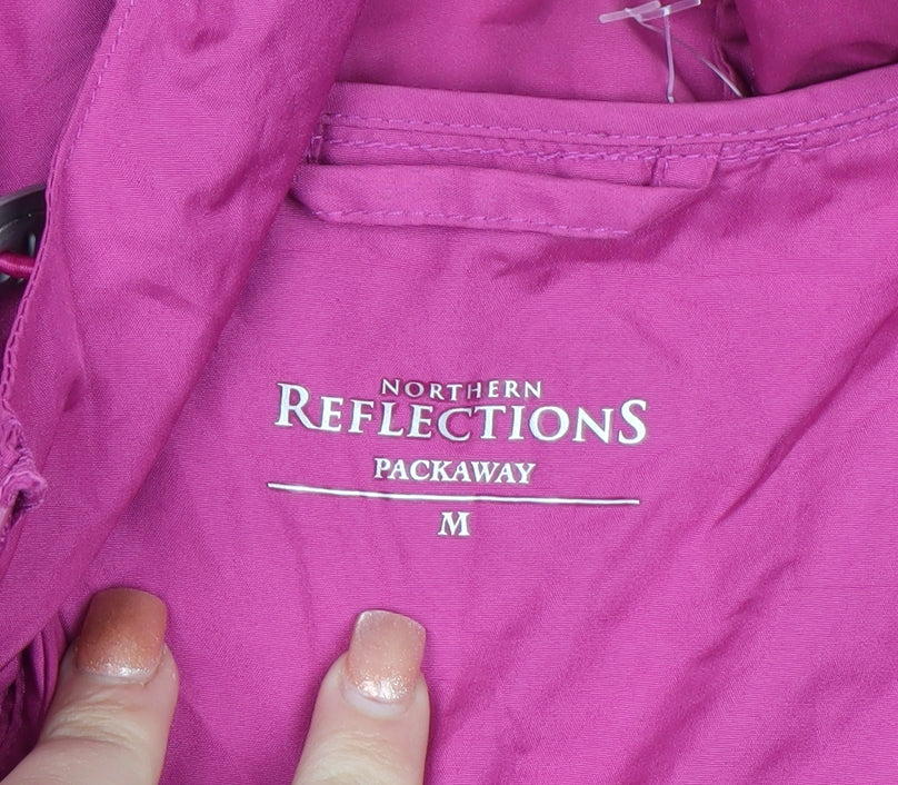 Northern Reflections Women's Pink Hooded Packaway Jacket Size M Polyester