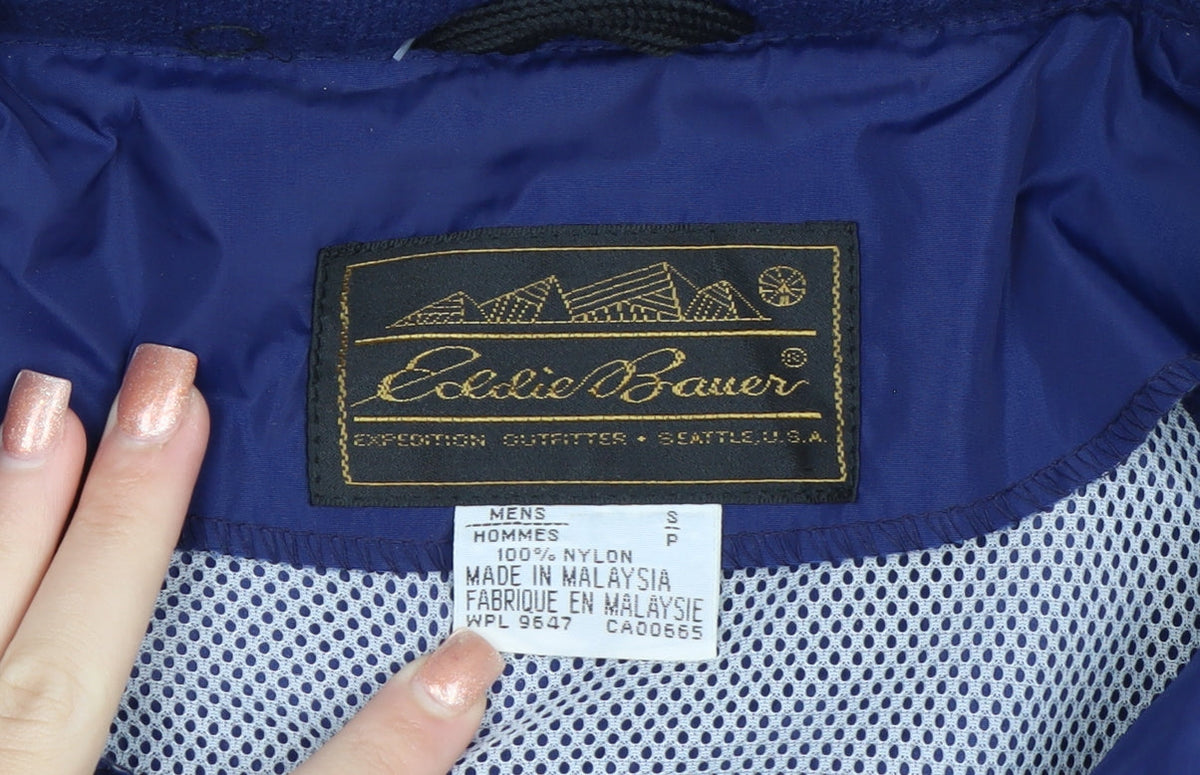 Eddie Bauer Men’s Blue Nylon Windbreaker Jacket Size S Outdoor
