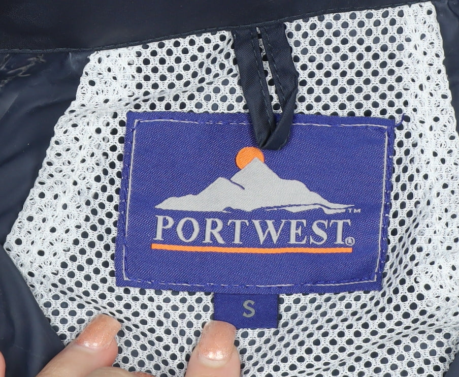 Portwest Men's Navy Blue Waterproof Windbreaker Jacket Size S