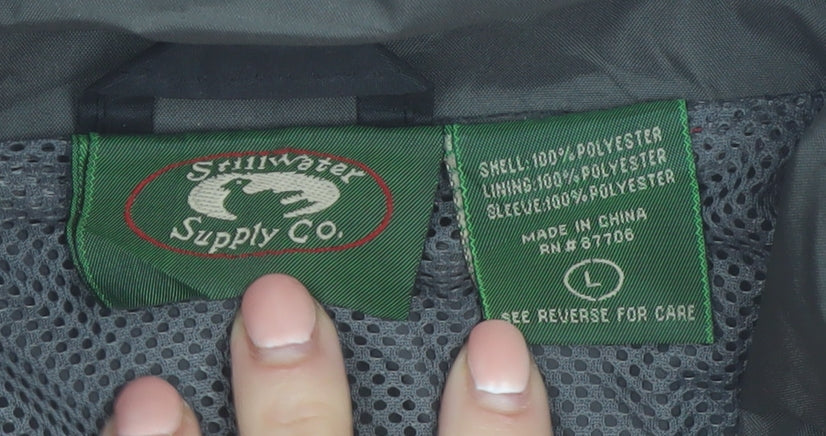 Stillwater Supply Co. Mens Black L Windbreaker Jacket Water Resistant