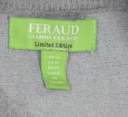 Feraud Men’s Grey Crew Neck Viscose Knit Pullover Jumper M