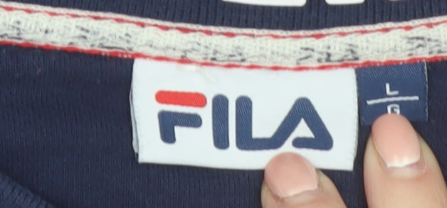 Fila Mens Blue Logo Pullover Sweatshirt Size L