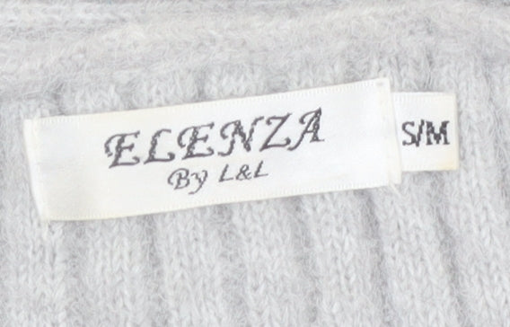 Elenza By L&L Women's Grey Sleeveless V-Neck Knit Vest Jumper S