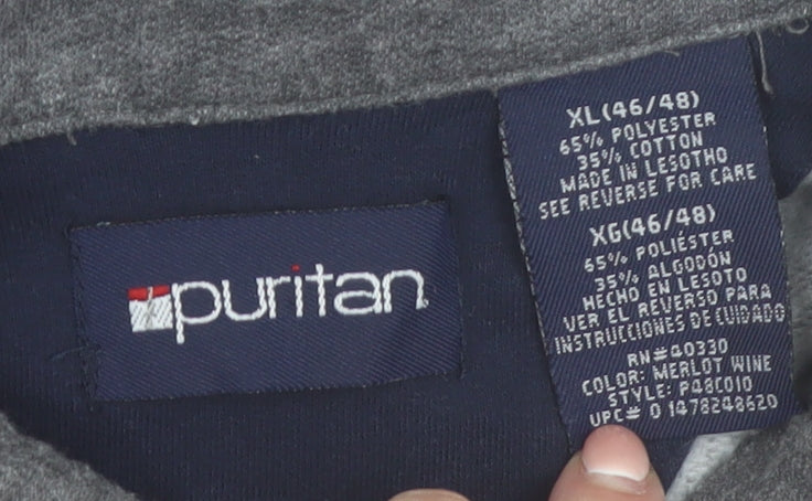 Puritan Men's Multicoloured Long Sleeve Polo Shirt XL Colourblock