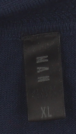 MAN Men's Blue XL Crew Neck Wool Acrylic Pullover Jumper