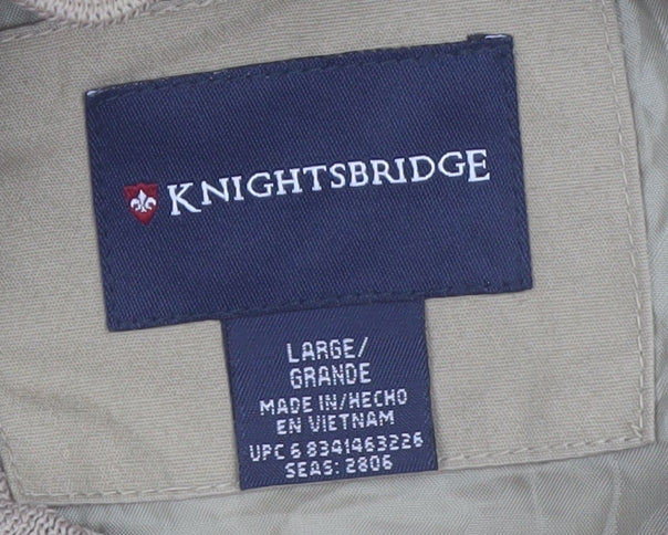 Knightsbridge Men's Beige Bomber Jacket L Polyester Cotton Casual