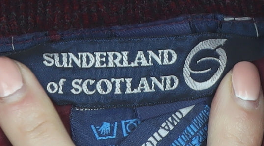 Sunderland of Scotland Men's Red Check Pullover Sweatshirt L Waterproof