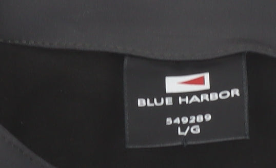 Blue Harbor Mens Black Softshell Jacket L Full Zip Windproof