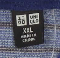 Uniqlo Men’s Blue Striped HEATTECH High Neck Long Sleeve Top 2XL