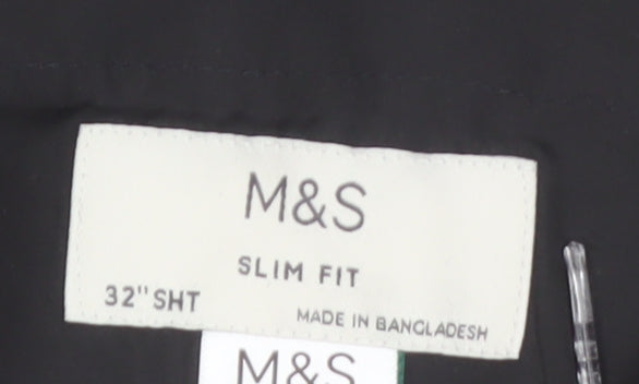 Marks & Spencer Men's Black Slim Fit Dress Pants 32S