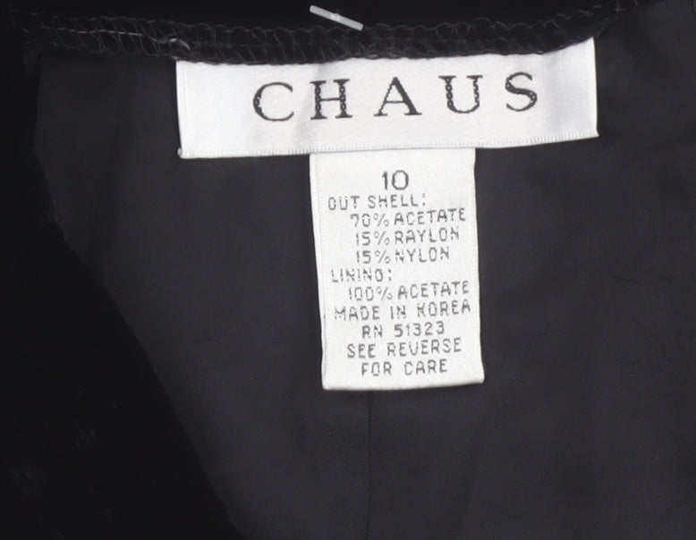 Chaus Women's Black Velvet Pencil Skirt Size 10 High Waist
