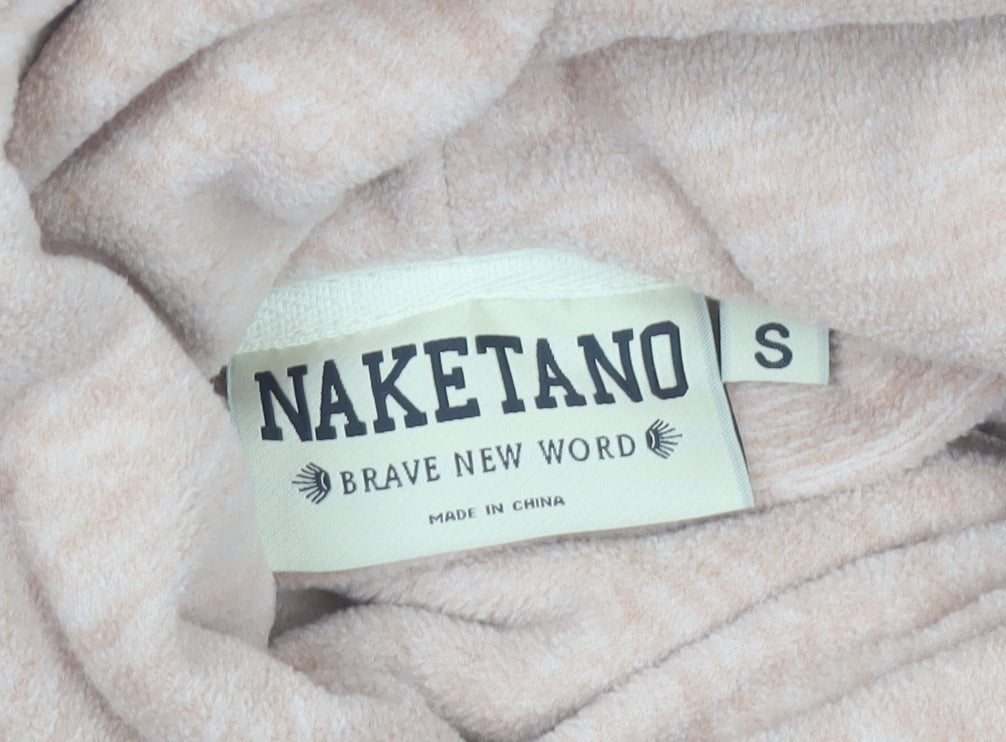 Naketano Women’s Beige Hooded Pullover Sweatshirt Small Polyester Casual