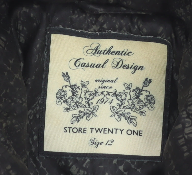 Store Twenty One Women's Black Quilted Long Puffer Coat Size 12