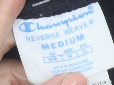 Champion Womens Black Medium Reverse Weave Pullover Sweatshirt
