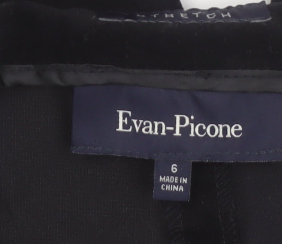 Evan-Picone Women's Black Cotton Straight Leg Trousers Size 10