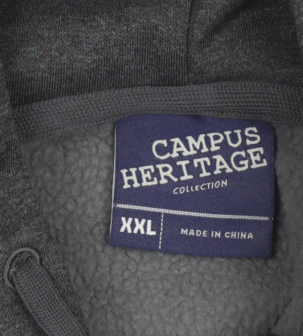 Campus Heritage Men's Grey Full Zip Hoodie 2XL College Sports Style