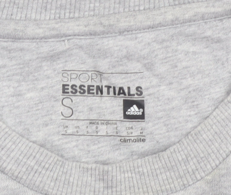 Adidas Men's Grey Sport Essentials Crew Neck Sweatshirt Small
