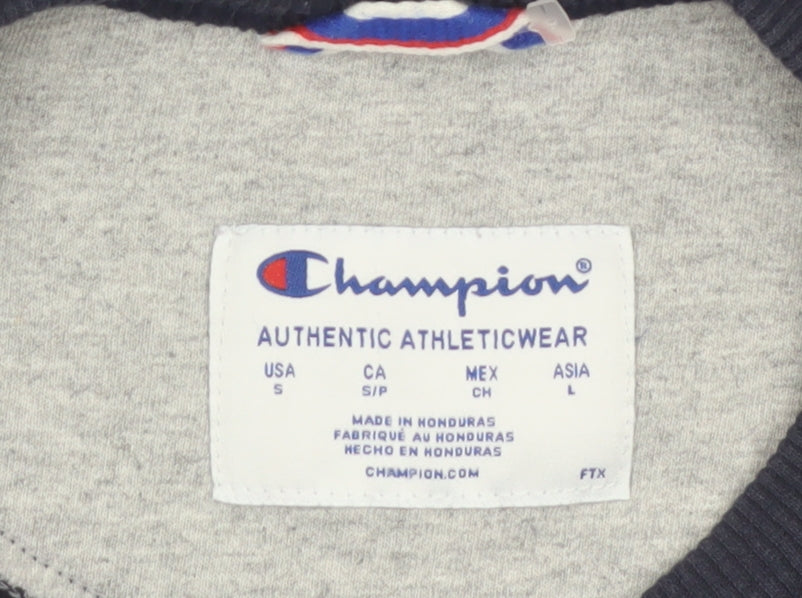 Champion Men's Navy Crew Neck Sweatshirt Size S Cotton Blend