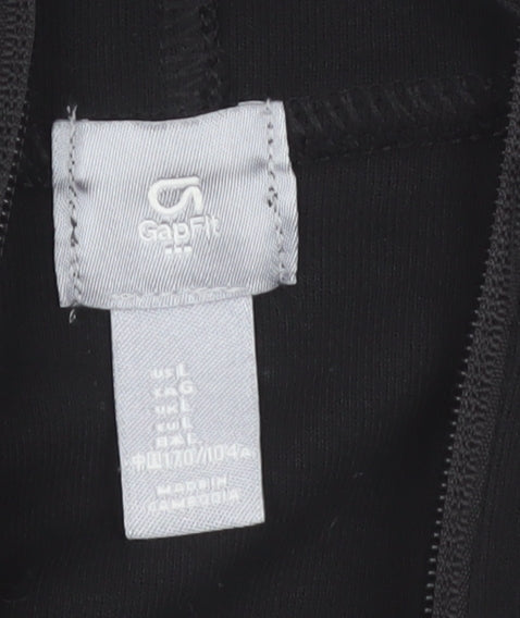 GapFit Women’s Black Full Zip Hoodie Size 14 L Cotton Blend