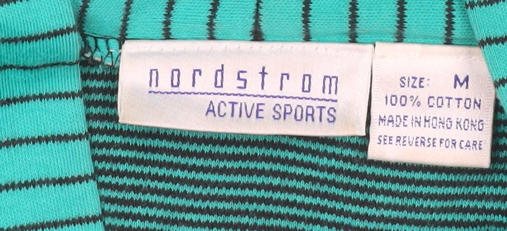 Nordstrom Active Sports Women's Green Striped Cotton Blazer M