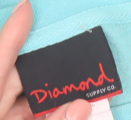 Diamond Supply Co. Mens Blue Pullover Sweatshirt Size S Graphic Print