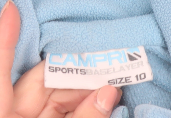 Campri Women Blue Fleece 1/4 Zip Pullover Sweatshirt Size 10