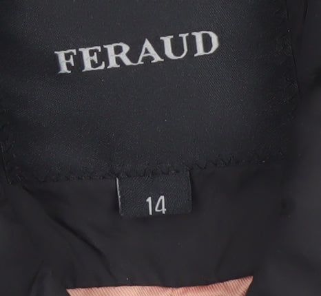 Feraud Women's Black Quilted Mid-Length Jacket Size 14