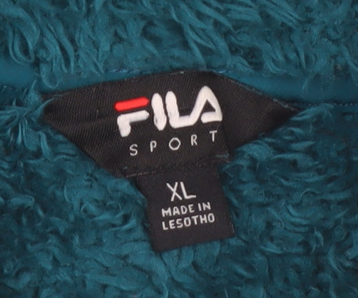 Fila Women’s Blue Faux Fur Fleece Full Zip Jacket XL