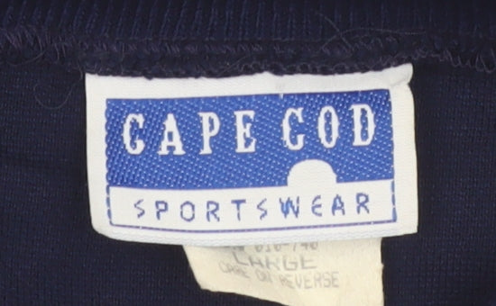 Cape Cod Sportswear Men's Blue Argyle Long Sleeve Polo L Retro