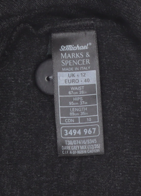 Marks & Spencer Women’s Dark Grey Long Cardigan Size 12 Merino Wool Blend