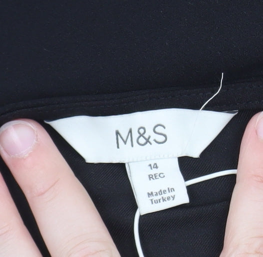 Marks & Spencer Women’s Black Sleeveless Pleated Blouse Size 14