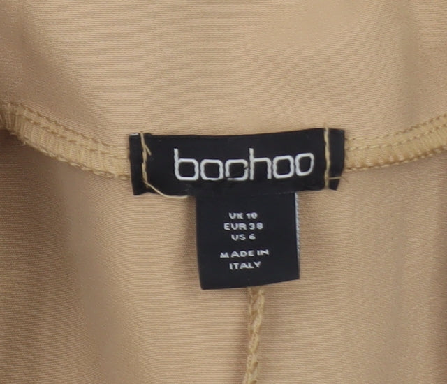 Boohoo Women Beige Regular Long Sleeve Blazer Jacket UK 10