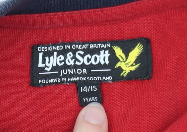 Lyle & Scott Junior Red Cotton Polo Shirt 14 Years Teens