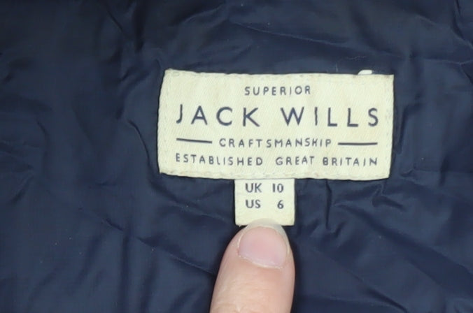Jack Wills Women's Blue Quilted Puffer Jacket Size 10