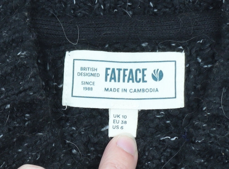 FatFace Unisex Black Cable Knit Cardigan M