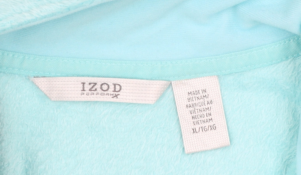 Izod Women Blue Fleece Full Zip Jacket XL Lightweight Casual